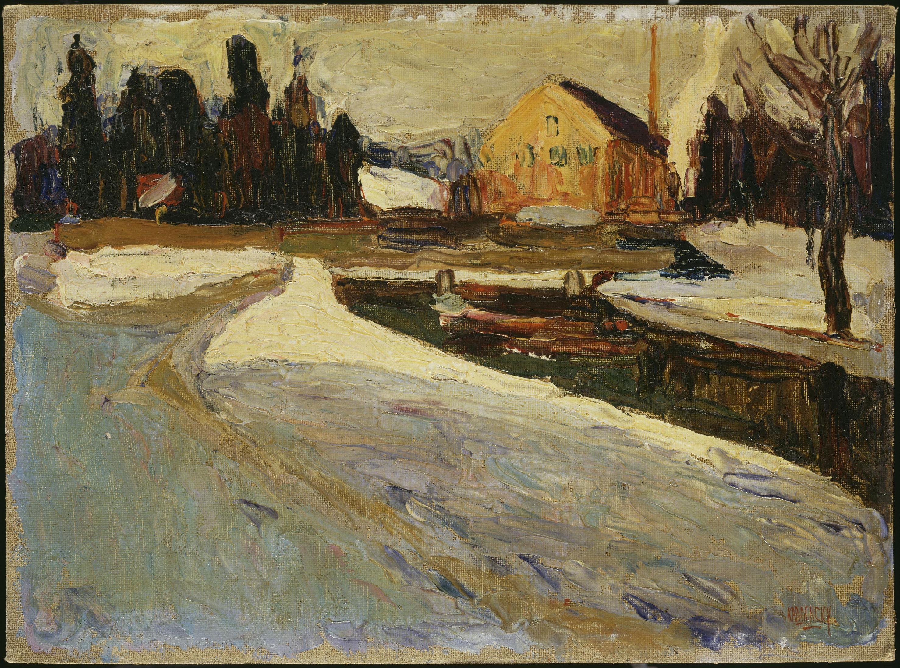 Retrospectiva de Kandinsky en Centro Centro 1 Schwabing, Wintersonne (Schwabing: Sol de invierno), 1901. © Vassily Kandinsky, VEGAP, Madrid 2015.